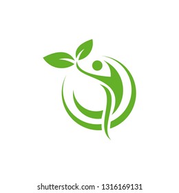 Flat Design Logo Set Life Healthy, Ecology