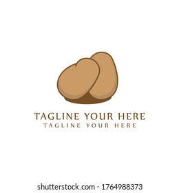flat design logo vector illustration of potato.