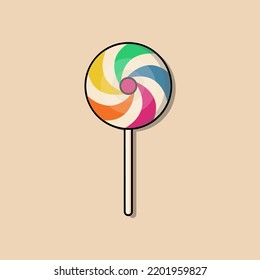 Flat Design Lollipop Candy Illustration