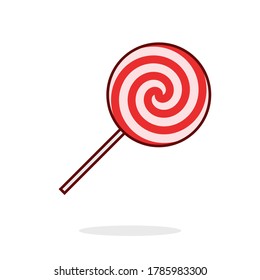 Diseño plano - Lollipop aislado en una ilustración blanca