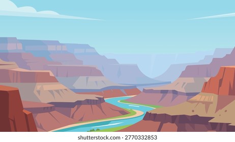 Flat Design Lone Tree Facing Ancient Canyon Winds
