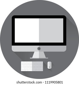 Flat Design Long Shadow Computer Set