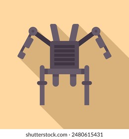 Flat design, long shadow icon of a back exercise machine often found at a gym