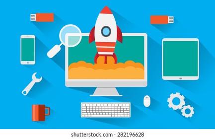 Startup Concept Flat Design Stock Vector (Royalty Free) 219394357