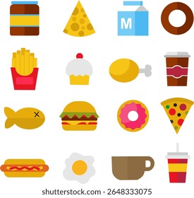design plano de muitos alimentos