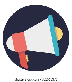 Flat design Loudspeaker  vector icon, symbol of announcement