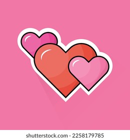 Flat Design of Love, can be use as sticker, logo, and poster
