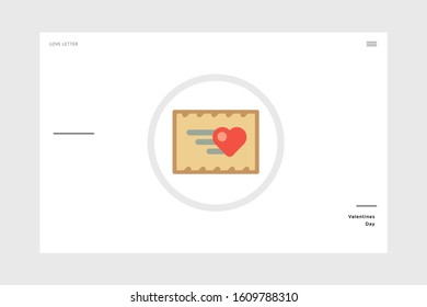 flat design love letter valentine-themed icon on a white background