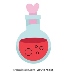 Ilustración de poción de amor de diseño plano sobre fondo blanco