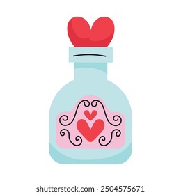 Flat design love potion illustration on white background