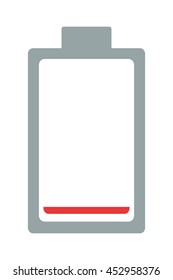 flat design low battery symbol icon vector illustration
