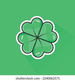 Flat Design of Lucky Leaf, can be use as sticker, logo, and poster