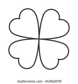 flat design lucky shamrock icon vector illustration