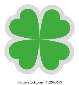 flat design lucky shamrock icon vector illustration