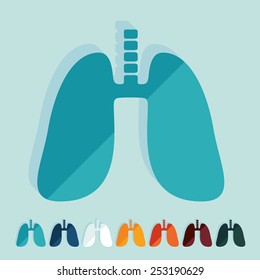 Flat design: lung