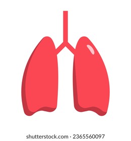 Flat design lung icon. Vector.