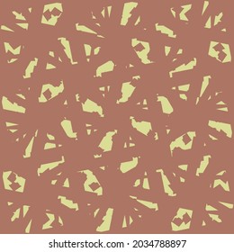 
Flat design made of yellow patches on a red background. Fashion pattern.