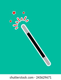 flat design of magic wand, vector illustration