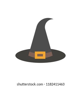 flat design magic witch hat icon 