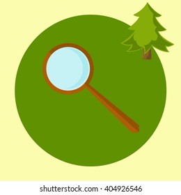 flat design magnifier, vector illustration