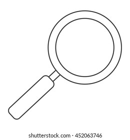 flat design magnifying glass icon vector illustration