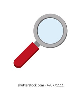 flat design magnifying glass icon vector illustration