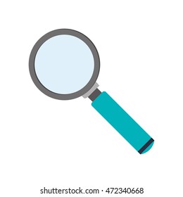 flat design magnifying glass icon vector illustration