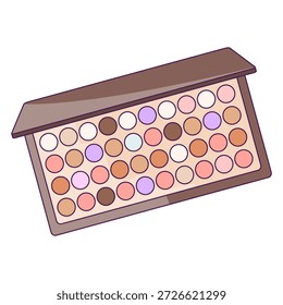 Paleta de maquiagem de design plano com várias cores Ilustração de produto de beleza