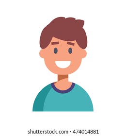 Flat Design Male Character Icon. Vector illustration