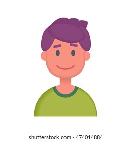 Flat Design Male Character Icon. Vector illustration