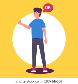 flat design male character illustration. premium vector
