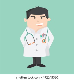 Flat Design Male Doctor Stand Vector Stock Vector (Royalty Free ...