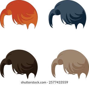 Flat design male hair collection, Trendy haircut icons in vector style