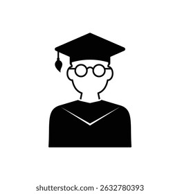 Flat design male student icon for education