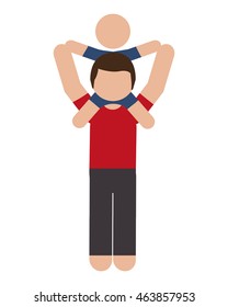 flat design man carrying baby icon vector illustration