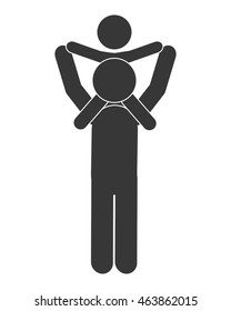 flat design man carrying baby icon vector illustration