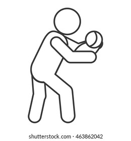 flat design man carrying baby icon vector illustration
