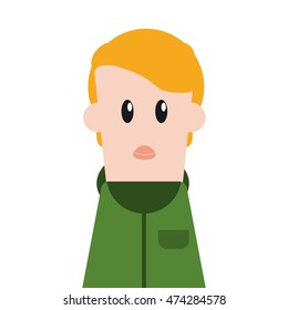 flat design man character icon vector illustration