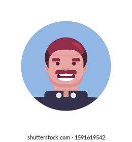 flat design man character isolated in circle object