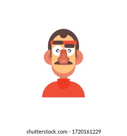 Flat design man character vector illustration, cartoon character, isolated on white background