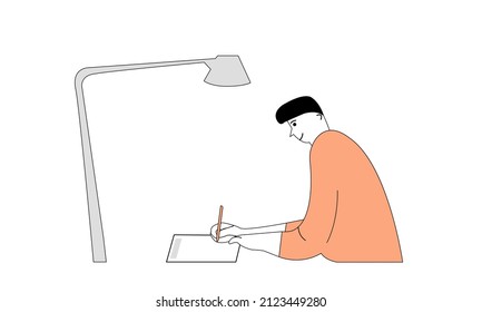 diseño plano, un hombre está rellenando un formulario de registro