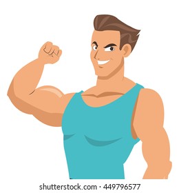 flat design man with fitness outfit icon vector illustration silhouette