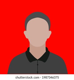 Diseño plano, diseño fotográfico masculino sobre fondo rojo y azul