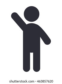 flat design man pictogram icon vector illustration