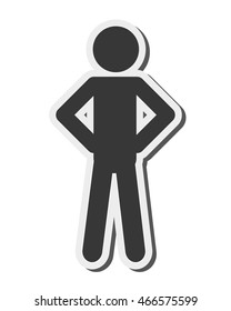 flat design man pictogram icon vector illustration