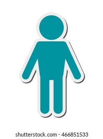 flat design man pictogram icon vector illustration