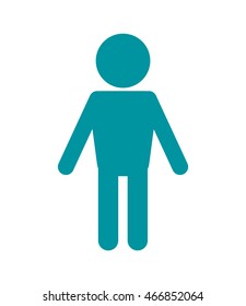 flat design man pictogram icon vector illustration