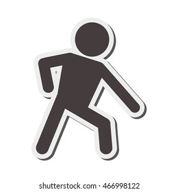 flat design man pictogram leaning icon vector illustration