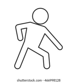 flat design man pictogram leaning icon vector illustration