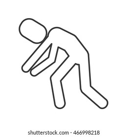 flat design man pictogram leaning icon vector illustration